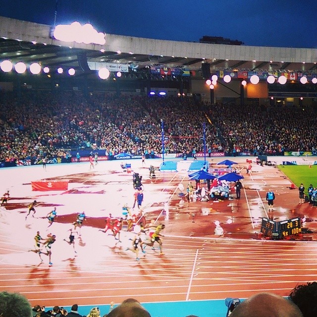  Fastest man in the world just about to run away with the win in a very damp Hampden! ⚡ 